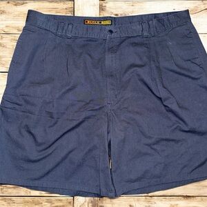 Vintage Bugle Boy Navy Pleated Cotton Shorts Men’s Size 42 90s Chino Dad